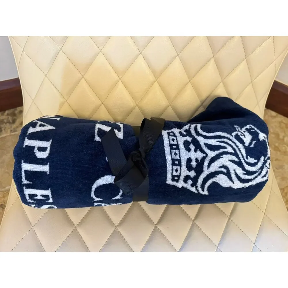Ritz Carlton Naples florida beach Towel large  Lion Logo Navy Blue New Gift Rare